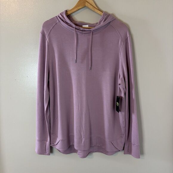 Athletic Works NEW Womens Hoodie Sweatshirt Purple Long Sleeve Pullover Sz Large - Picture 1 of 7